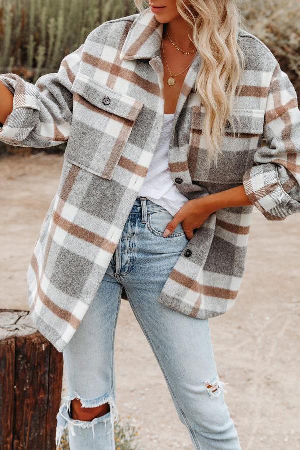 Mune | Checkered Jacket with Pockets for Women