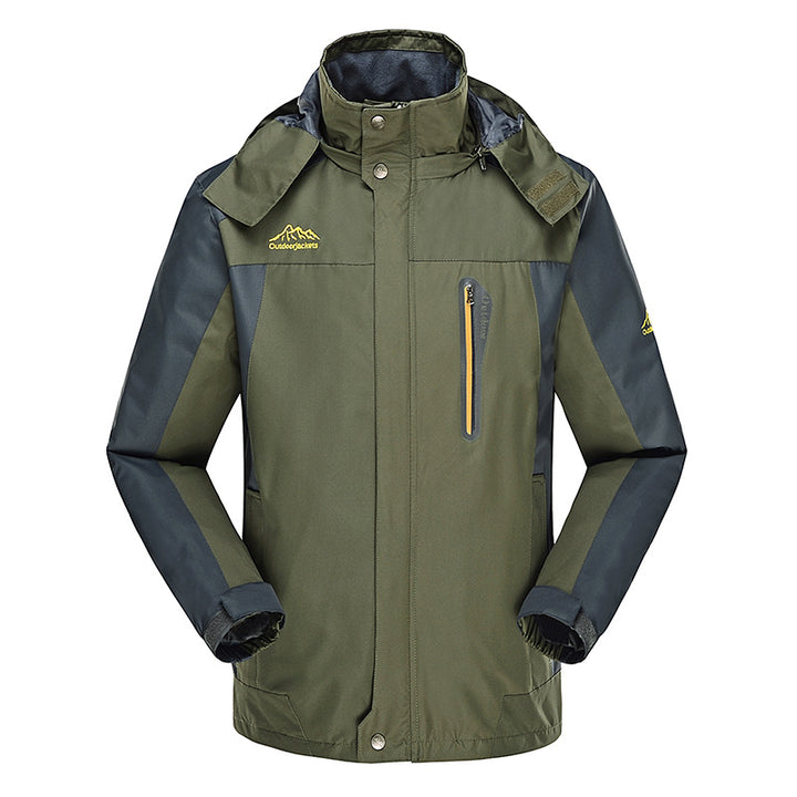 Men's three-layer softshell outdoor jacket with removable hood and welded seams Mune Fashion