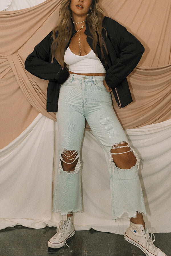 Mune | Attached Pocket Quilted Jacket Crop