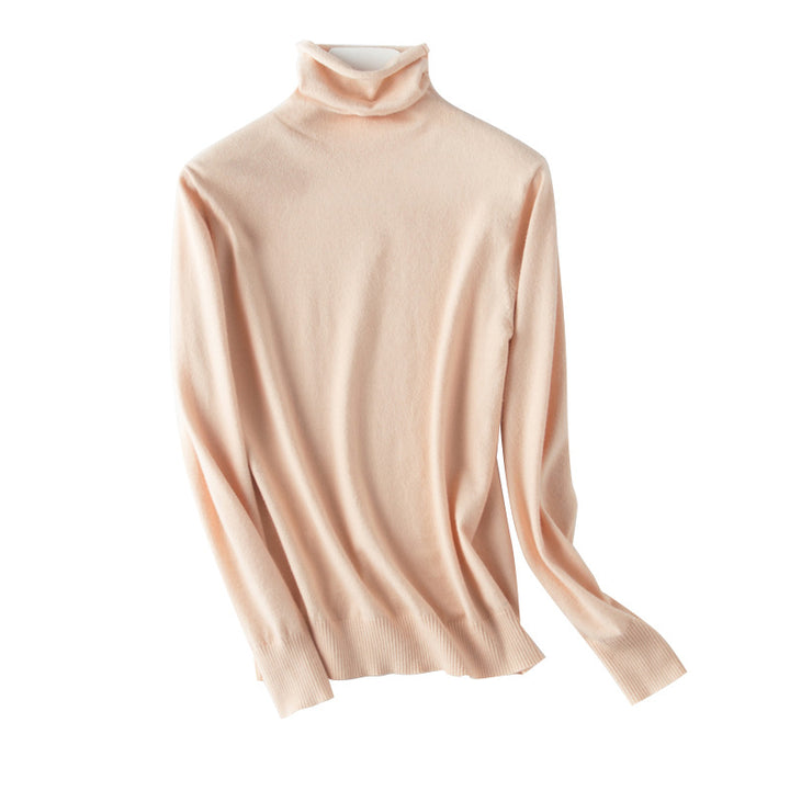 Women lightweight fine-knit roll-neck sweater with slim fit Mune Fashion