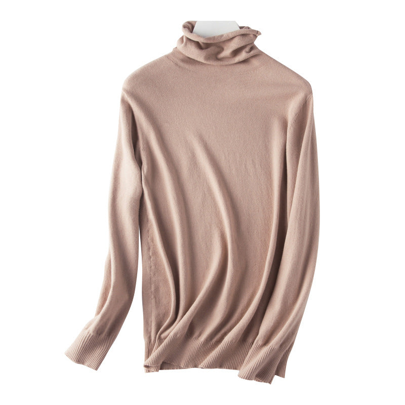 Women lightweight fine-knit roll-neck sweater with slim fit Mune Fashion