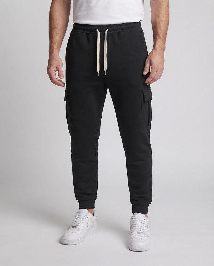Men's cargo joggers with drawstring, elastic waistband, and patch flap pockets Mune Fashion
