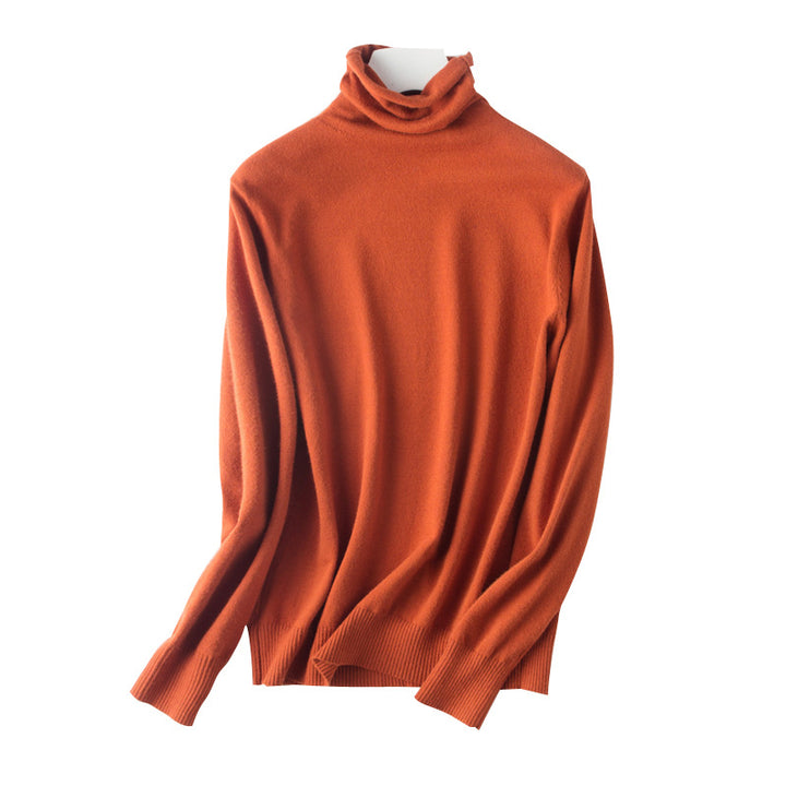 Women lightweight fine-knit roll-neck sweater with slim fit Mune Fashion