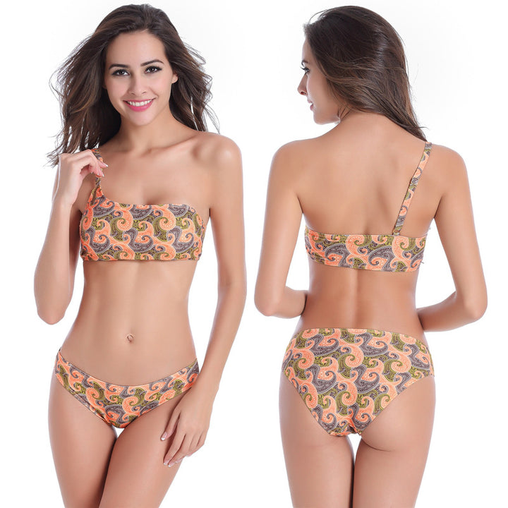 Women's One-sided Bikini with Floral Design Mune Fashion