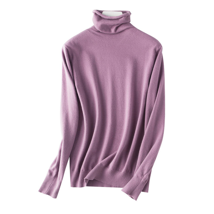 Women lightweight fine-knit roll-neck sweater with slim fit Mune Fashion