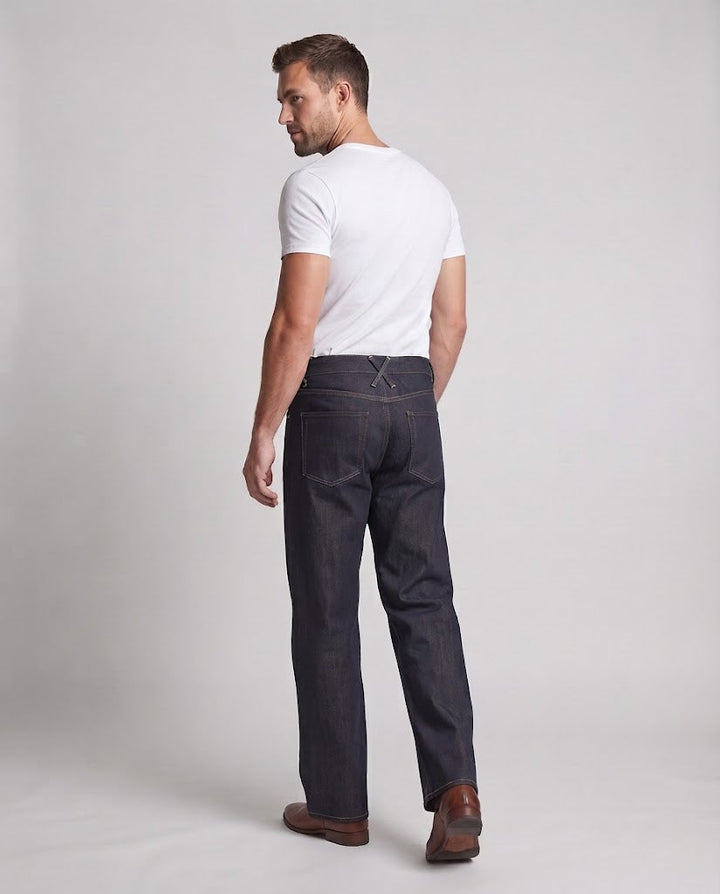 Men's Wide Selvedge-Denim Jeans with Cuff Mune Fashion