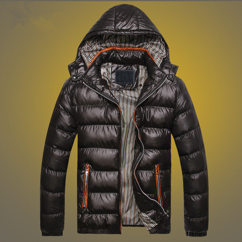 Men's Padded Quilted Expedition Jacket with Fur-Lined Hood and Front Mix Pockets Mune Fashion