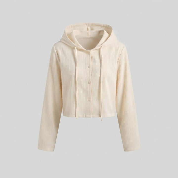 Women's cropped hooded jacket made of lightweight crinkle quality Mune Fashion