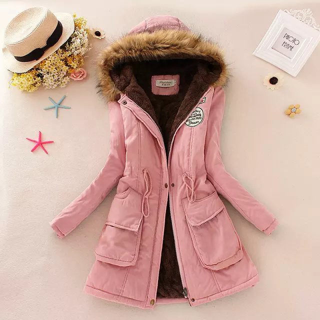 Women's padded parka with faux fur hood, Sherpa lining and fitted drawstring Mune Fashion