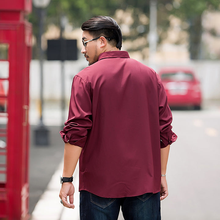 Men's Loose Fitting Button-Down Shirt with Chest Pocket Mune Fashion