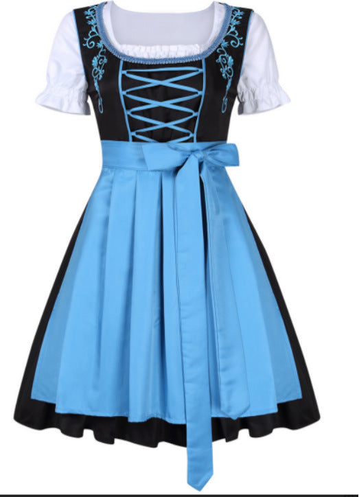 Ladies traditional dirndl with embroidered bodice and laced front Mune Fashion
