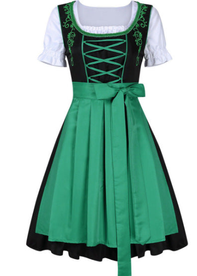 Ladies traditional dirndl with embroidered bodice and laced front Mune Fashion