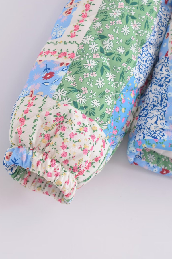 Mune | Stand Collar Long Sleeve Floral Pattern Cotton Jacket