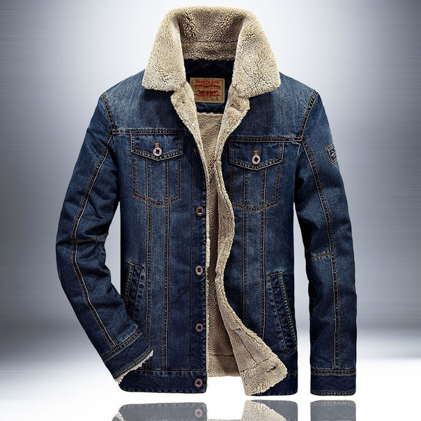 Men's Warm Padded Denim Jacket Mune Fashion