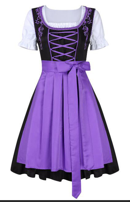 Ladies traditional dirndl with embroidered bodice and laced front Mune Fashion