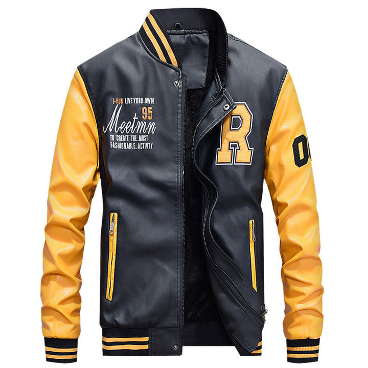 Men's Stylish Bomber Jacket with Minimalist Graphics Mune Fashion