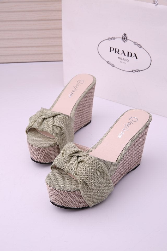 Women nan wedge sandal with high bast platform and twisted textile strap Mune Fashion