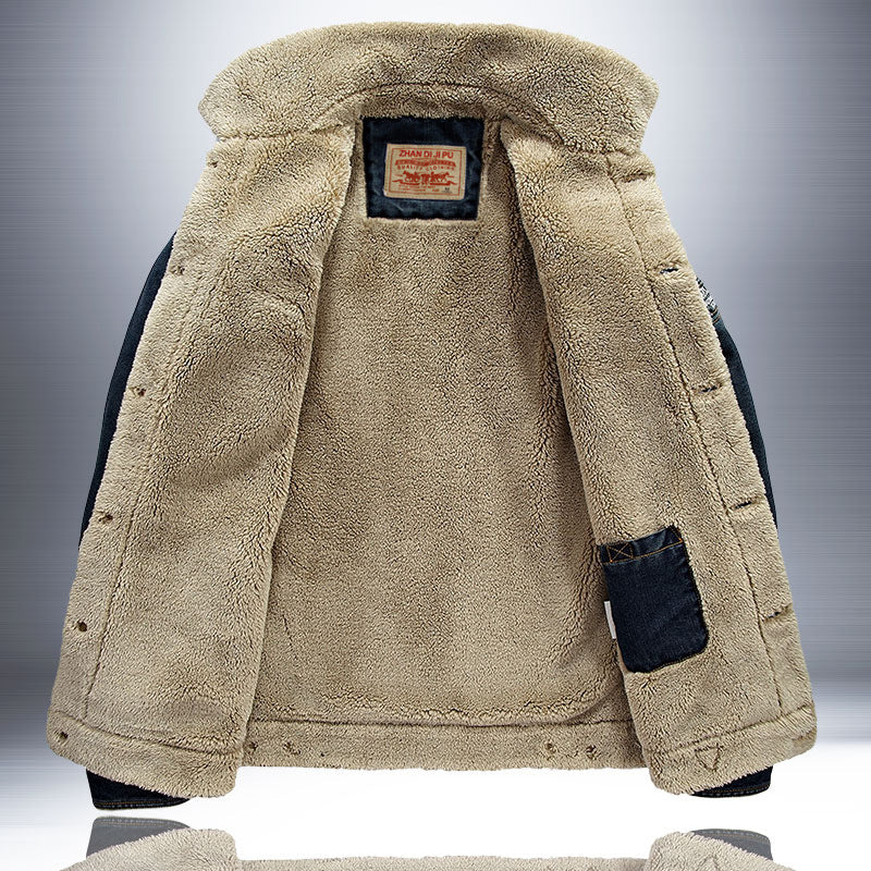 Men's Warm Padded Denim Jacket Mune Fashion