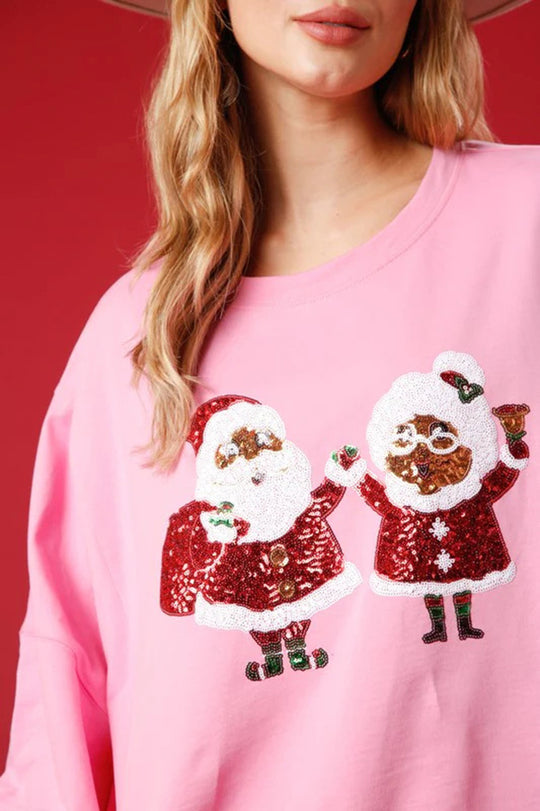 Mune | Santa Sequins Casual Loose Long Sleeve Sweatshirt