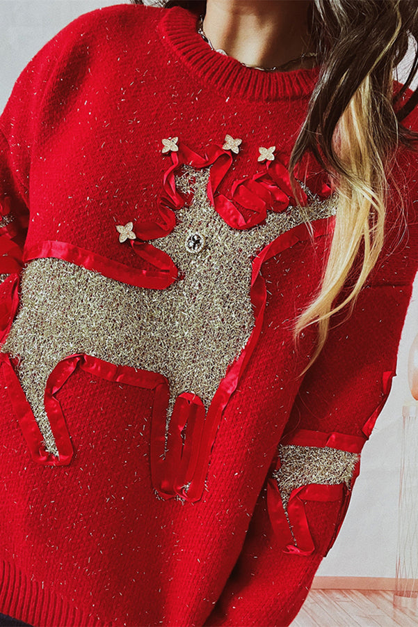 Mune | Christmas Pattern Knitted Round Neck Long Sleeve Sweater