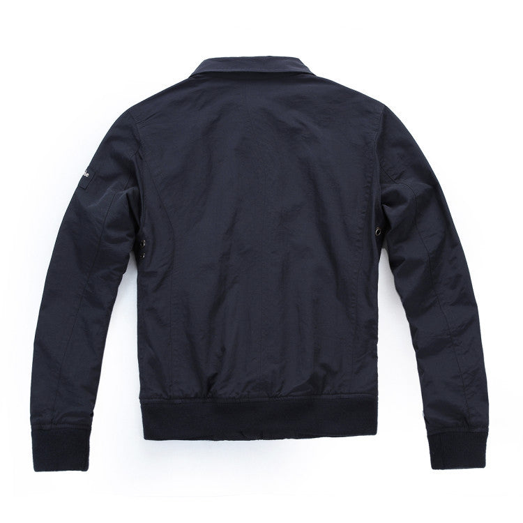 Men's Lightweight Bomber Jacket with Zipper and Checked Lining Mune Fashion