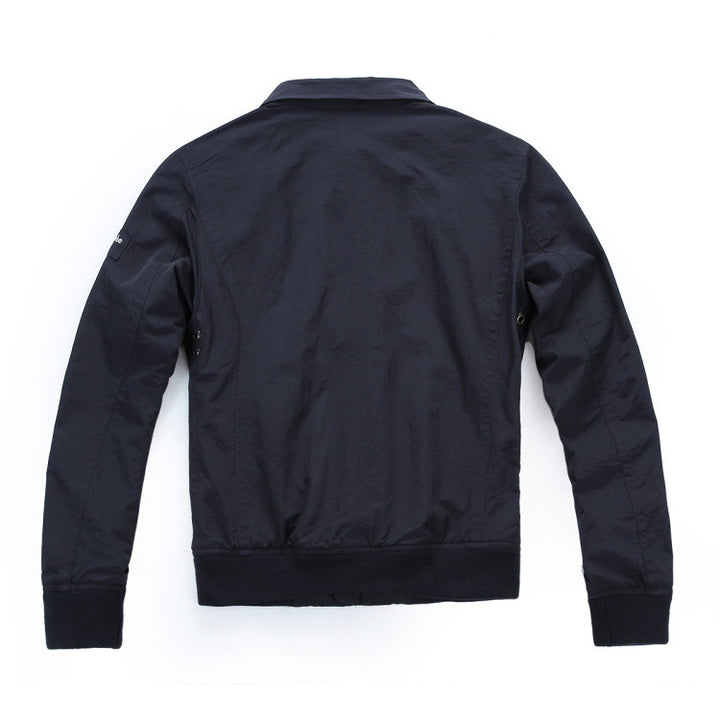 Men's Lightweight Bomber Jacket with Zipper and Checked Lining Mune Fashion