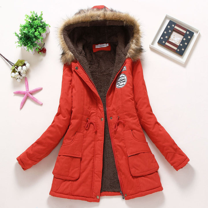 Women nan longer thermal parka with cuddly teddy inner lining, removable faux fur hood and drawstring waist Mune Fashion