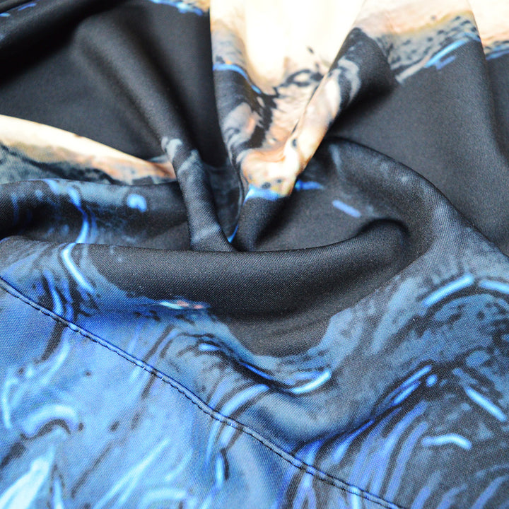 Unisex Hoodie with 3D Skull Print & Blue Flame Design Mune Fashion