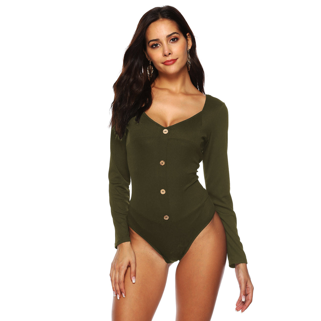Ladies Bodycon Long Sleeve Bodysuit Mune Fashion