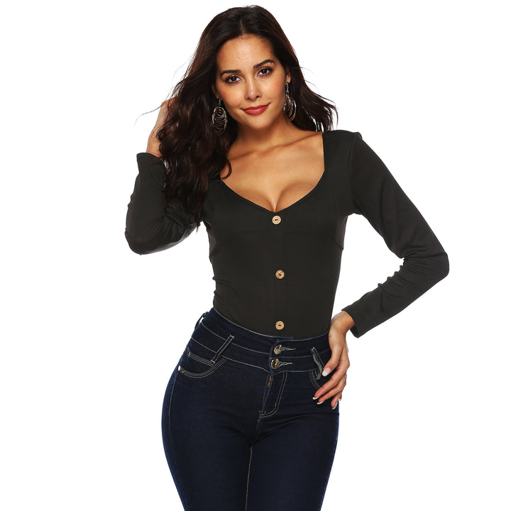 Ladies Bodycon Long Sleeve Bodysuit Mune Fashion