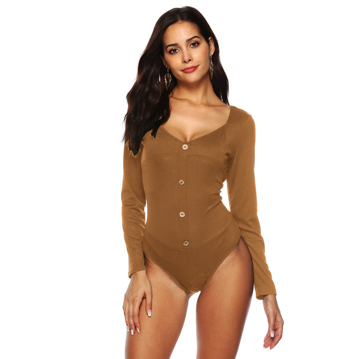 Ladies Bodycon Long Sleeve Bodysuit Mune Fashion
