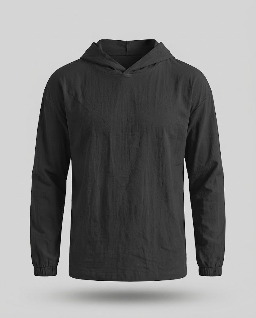 Men's Lightweight Hoodie made of Crinkle Functional Fabric with Elastic Cuffs Mune Fashion