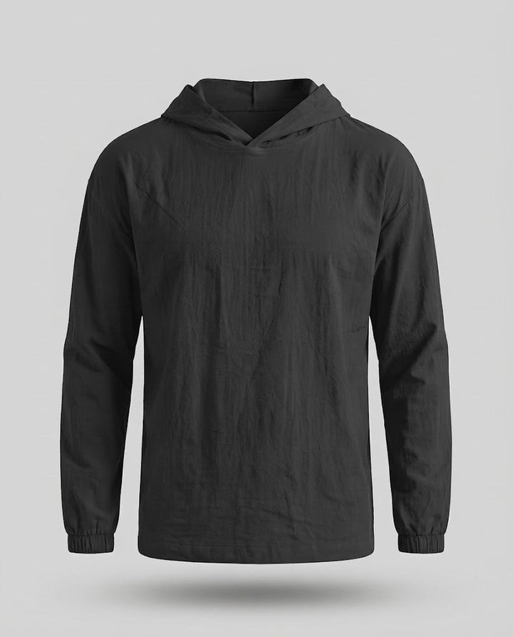 Men's Lightweight Hoodie made of Crinkle Functional Fabric with Elastic Cuffs Mune Fashion