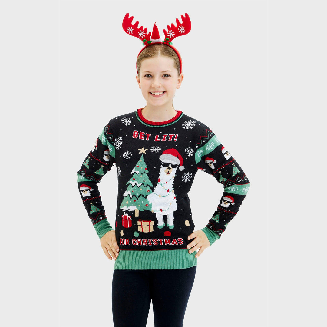 Mune | Get Lit Llama Christmas Christmas Sweater Women