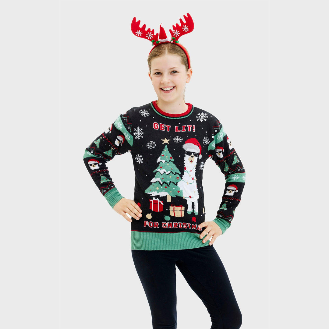 Mune | Get Lit Llama Christmas Christmas Sweater Women