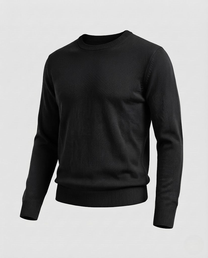 Women's Fine Crew Neck Sweater made of Fine Knit with Cashmere Look Mune Fashion