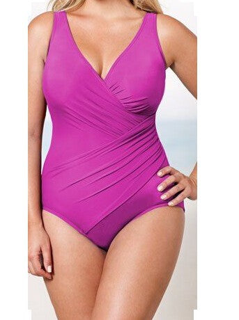 Ladies Elegant Wrap Swimsuit with Shaping Inserts Mune Fashion