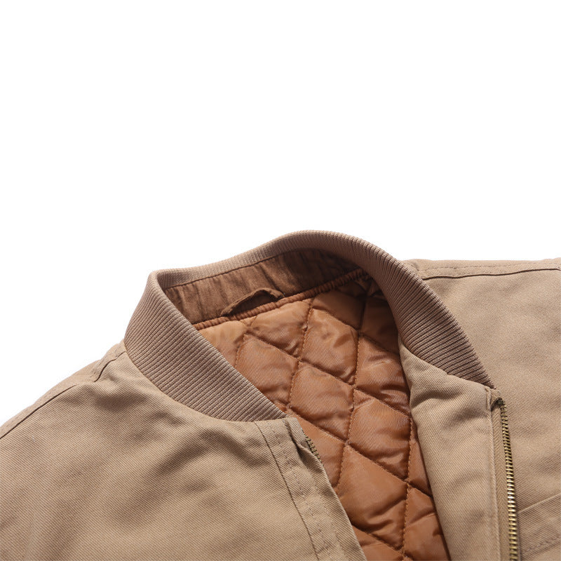 Men's Robust Padded Canvas Work Vest with Diamond-Quilted Lining and Chest Pockets Mune Fashion