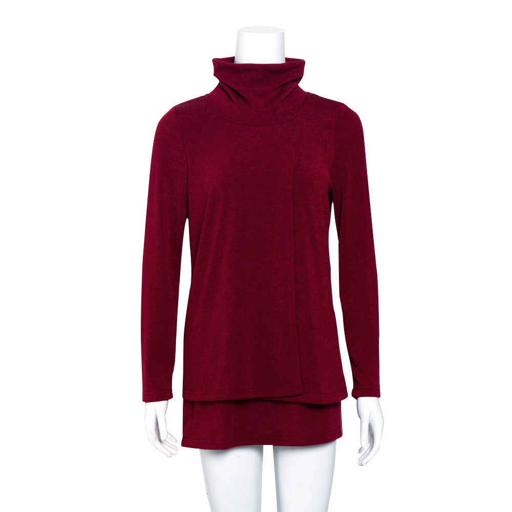 Women Longer Turtleneck Layering Tunic made of soft Jersey Mune Fashion