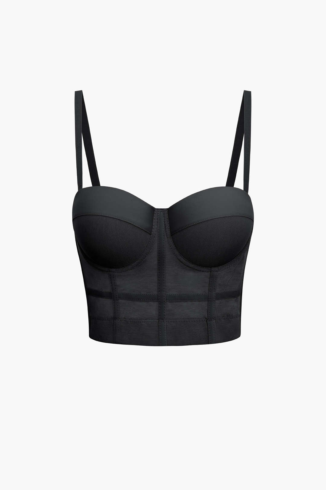 Bustier top made of mesh fabric with underwire