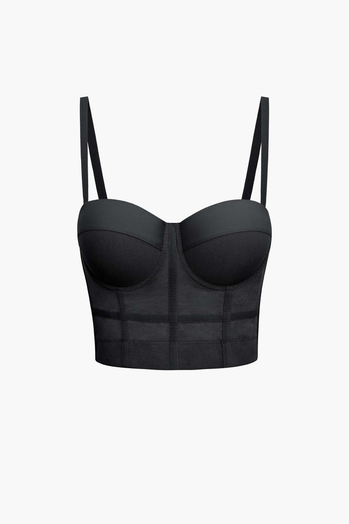 Bustier top made of mesh fabric with underwire