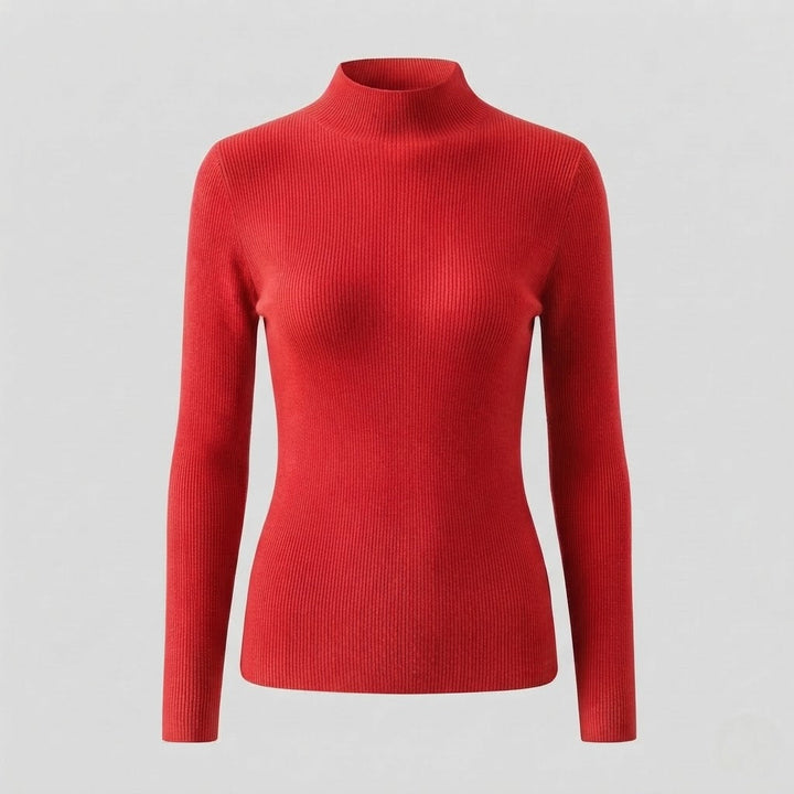 Ladies Elegant Slim-Fit Turtleneck Sweater made of soft Angora blend with fine rib structure Mune Fashion