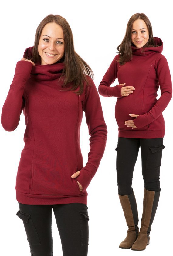 Women's hoodie with wide funnel neck, thumb holes, and kangaroo pocket Mune Fashion