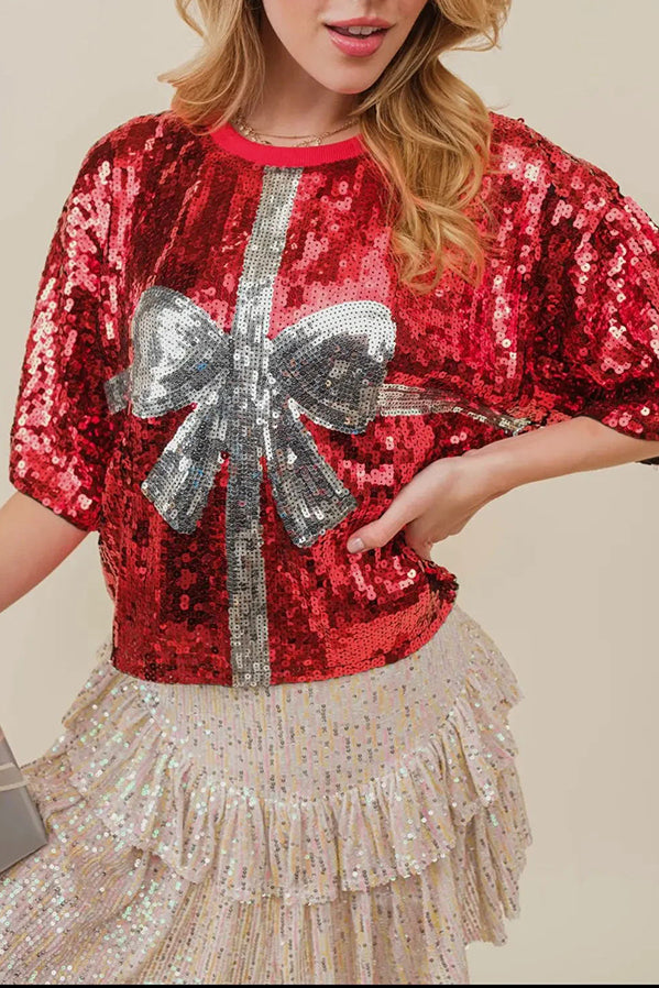 Mune | Eye-Catching Christmas Sequin Sweater T-Shirt
