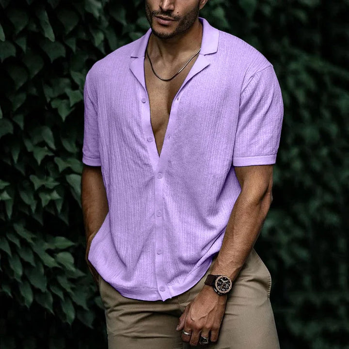Men Casual Short Sleeve Button Shirt