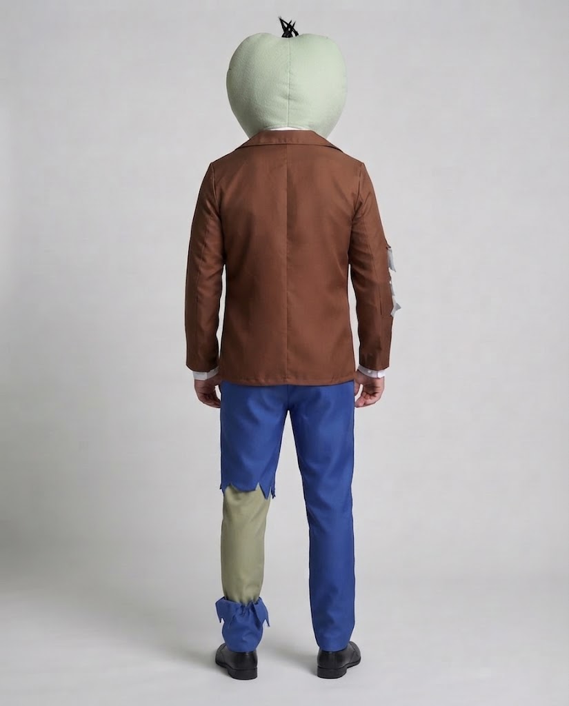 Men's Zombie Costume with Creative Head Accessory and Torn Details Mune Fashion