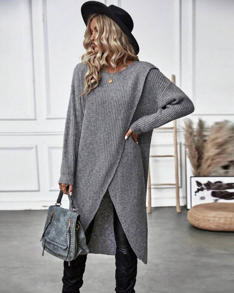 Mune | Sweater dress with irregular hem