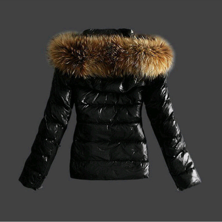 Mune Fashion | Jacket with Fur Collar - stylish black women's winter jacket
