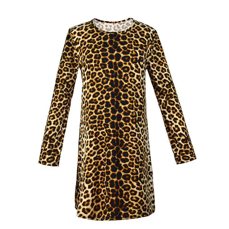 Women Loose Swing Dress with Round Neck, A-Line & Long Sleeves Mune Fashion
