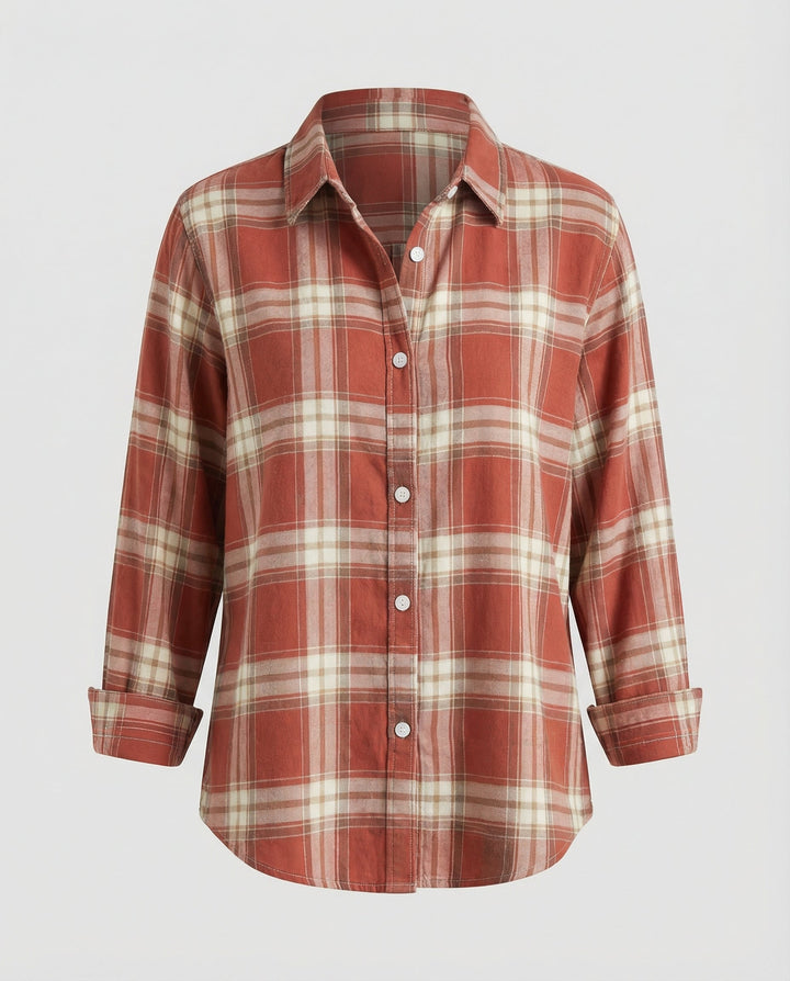 Women's Checked Pattern Shirt Blouse